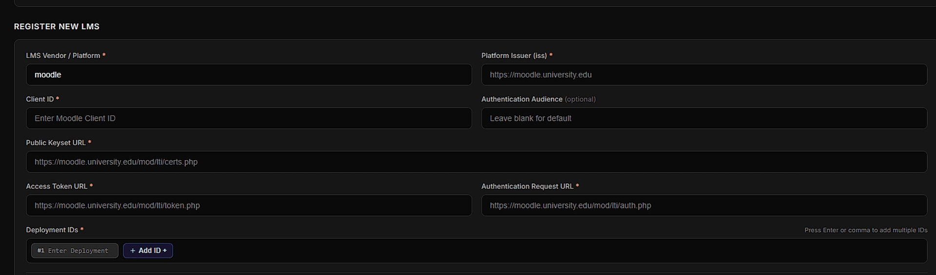 Qriib LMS Inbound Configuration